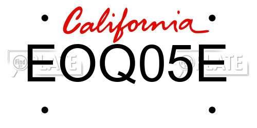 EOQ05E California License Plate