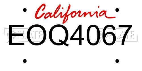 EOQ4067 California License Plate