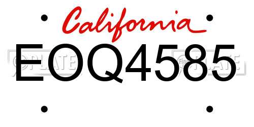 EOQ4585 California License Plate