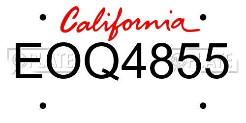 EOQ4855 California License Plate