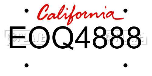 EOQ4888 California License Plate