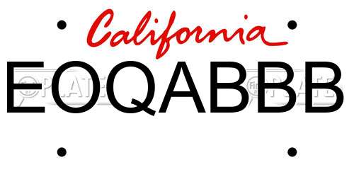 EOQABBB California License Plate