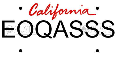EOQASSS California License Plate
