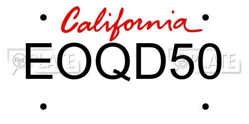 EOQD50 California License Plate