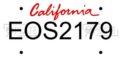 EOS2179 California License Plate