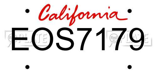 EOS7179 California License Plate