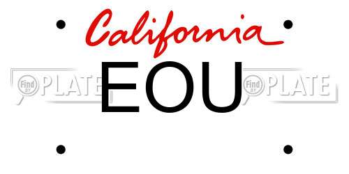 EOU California License Plate
