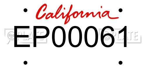 EP00061 California License Plate