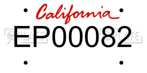 EP00082 California License Plate