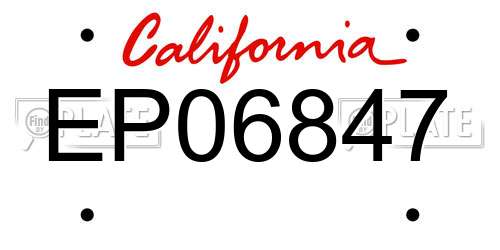 EP06847 California License Plate