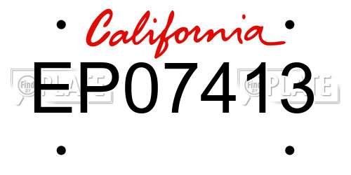 EP07413 California License Plate