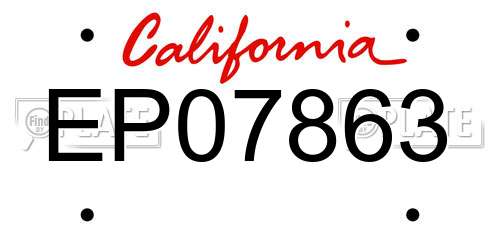 EP07863 California License Plate