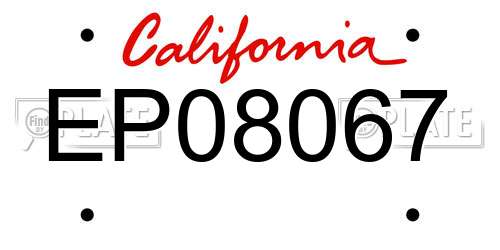 EP08067 California License Plate