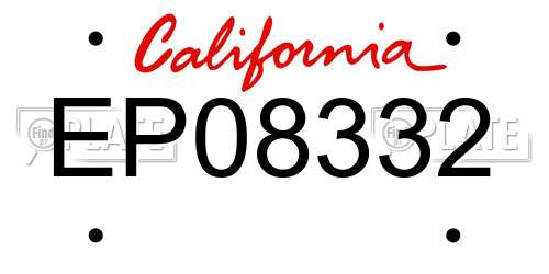 EP08332 California License Plate