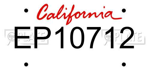 EP10712 California License Plate