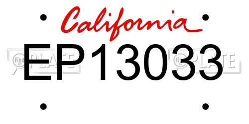 EP13033 California License Plate