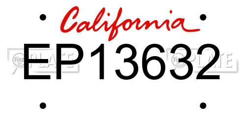 EP13632 California License Plate
