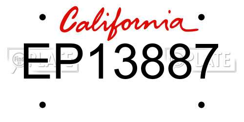 EP13887 California License Plate