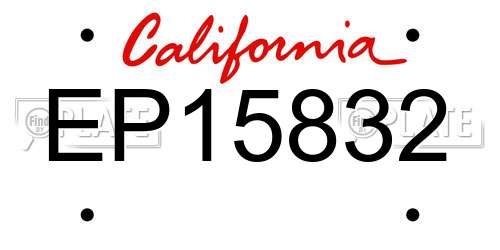 EP15832 California License Plate