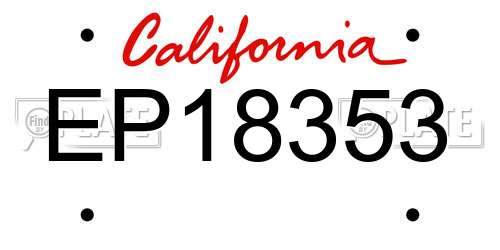 EP18353 California License Plate
