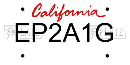 EP2A1G California License Plate