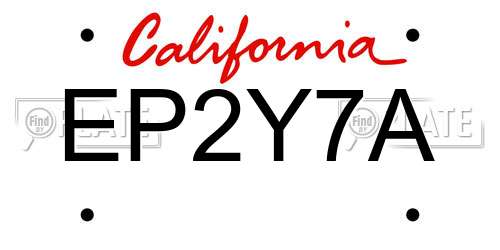 EP2Y7A California License Plate