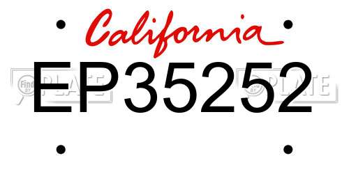 EP35252 California License Plate