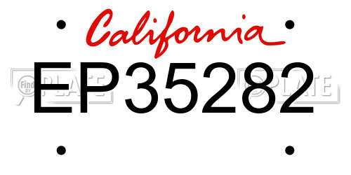 EP35282 California License Plate