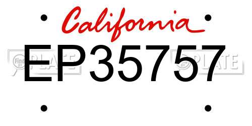 EP35757 California License Plate