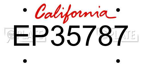 EP35787 California License Plate