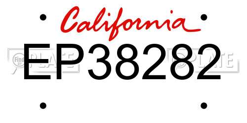EP38282 California License Plate