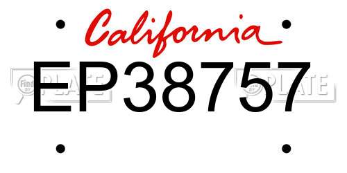 EP38757 California License Plate