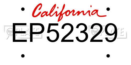 EP52329 California License Plate