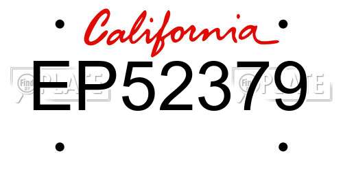 EP52379 California License Plate