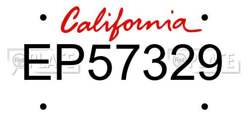 EP57329 California License Plate