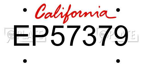 EP57379 California License Plate