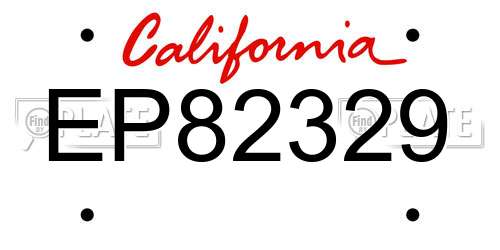 EP82329 California License Plate