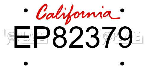 EP82379 California License Plate