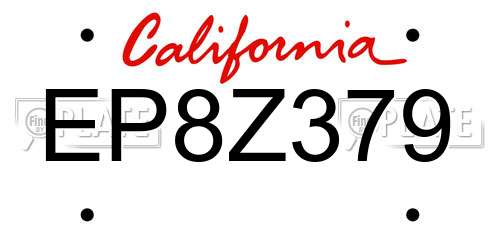 EP8Z379 California License Plate