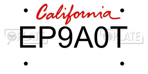 EP9A0T California License Plate