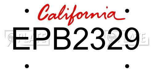 EPB2329 California License Plate