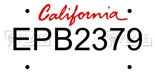 EPB2379 California License Plate