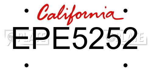 EPE5252 California License Plate