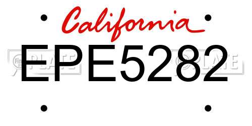 EPE5282 California License Plate