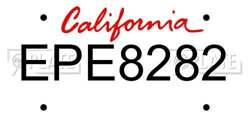 EPE8282 California License Plate