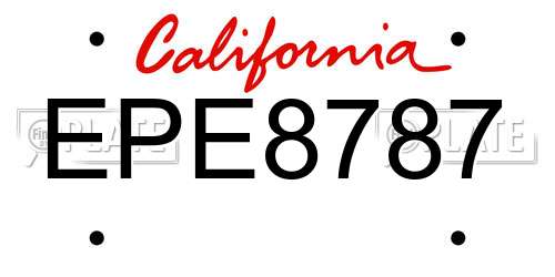 EPE8787 California License Plate