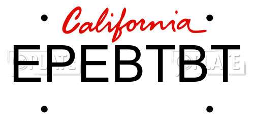 EPEBTBT California License Plate