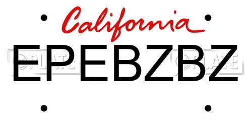EPEBZBZ California License Plate