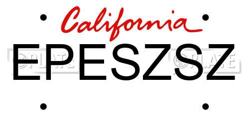 EPESZSZ California License Plate