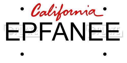 EPFANEE California License Plate